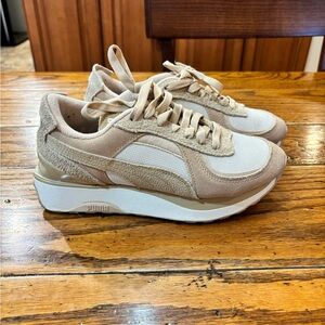 Puma Women's Beige and Cream Sneakers